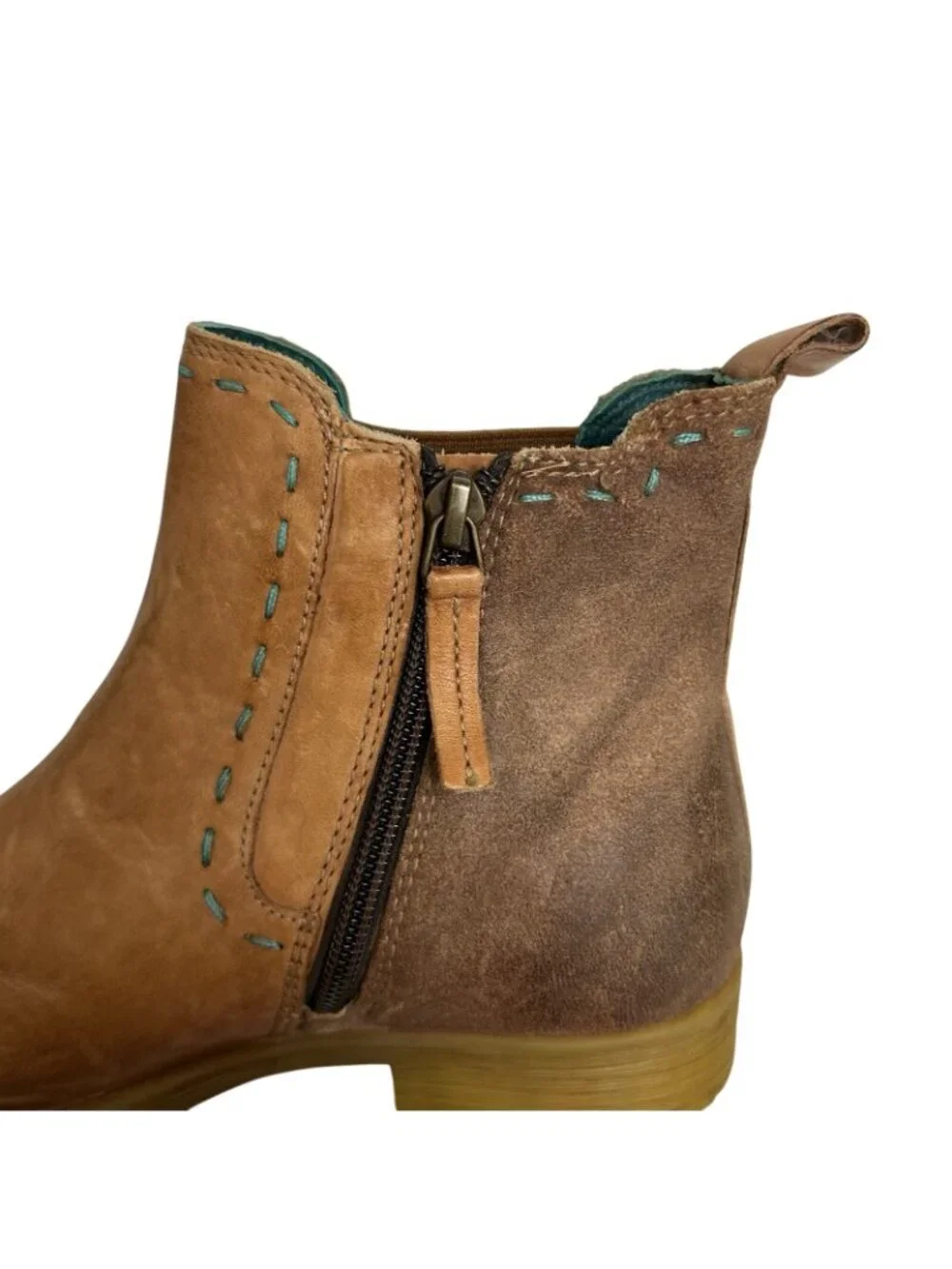 Roan by Bed Stu Genuine Leather Hostile Chelsea Boots Women 7.5 Brown Zip Bootie